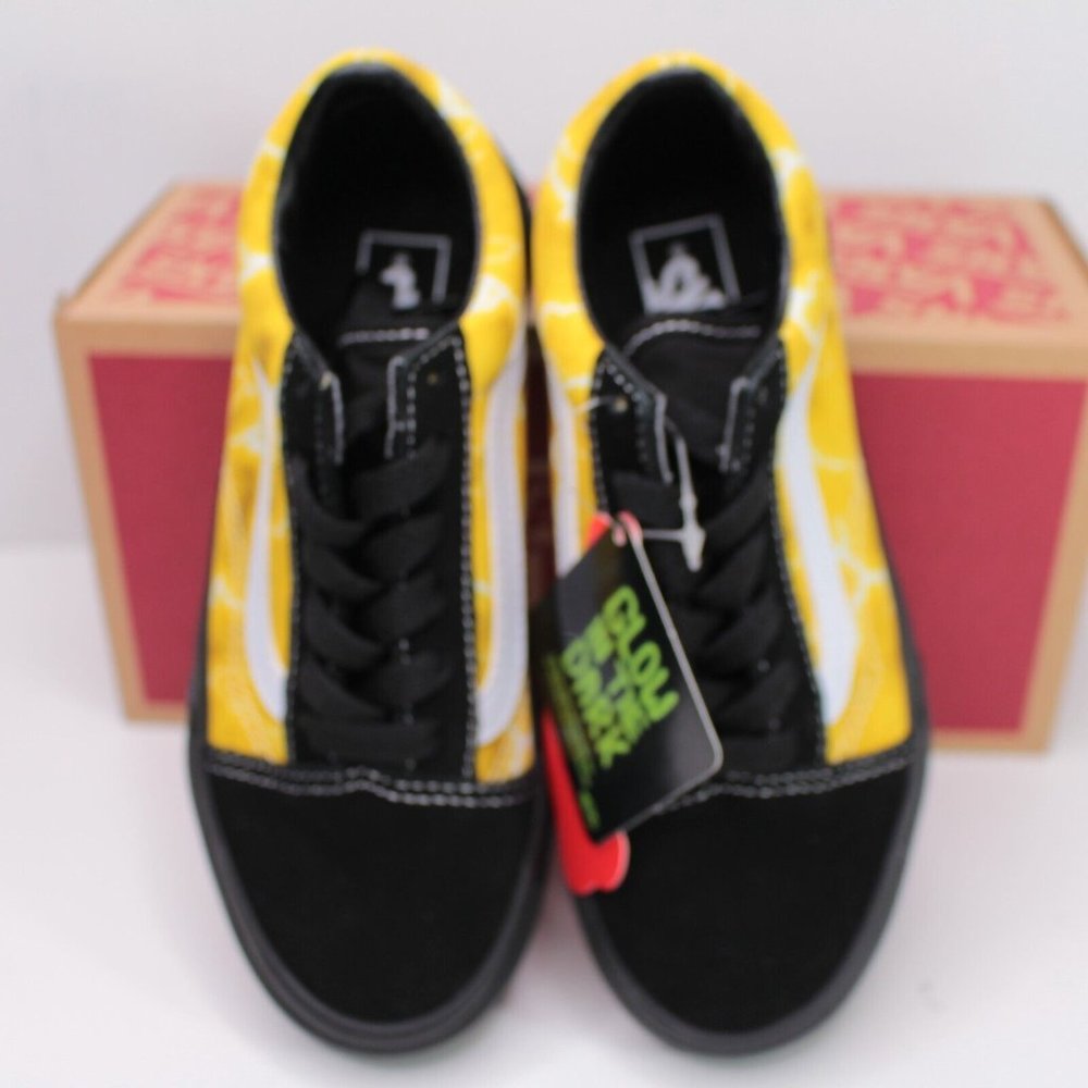 Vans Kids' Preschool Old Skool Shoes Black Yellow Glow in the Dark Select Size - Picture 9 of 11
